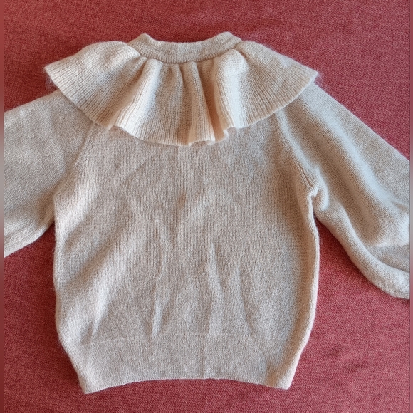 ba&sh Cream Sweater with Ruffled Collar - Picture 2 of 6